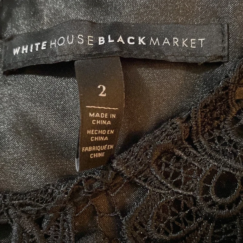 White House Black Market Lace Overlay Sleeveless MIDI Dress Size 2